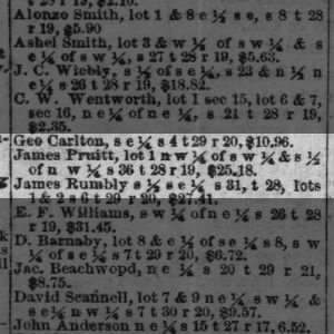 James Pruitt Section 36 Twp 28 R19 in 1869