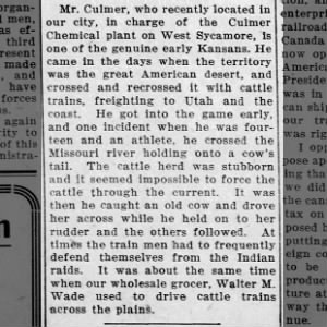 Walter drove cattle