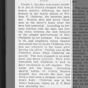Claude Hayden arrested for the death William Childress