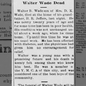 Obituary for Walter B. Wade