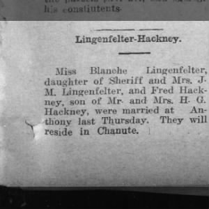Marriage of Lingenfelter / Hackney