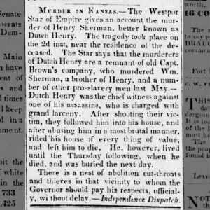 Henry Sherman murder 1857