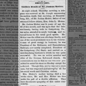 Joshua Motter; 27 Feb 1875; Wathena Reporter; 3