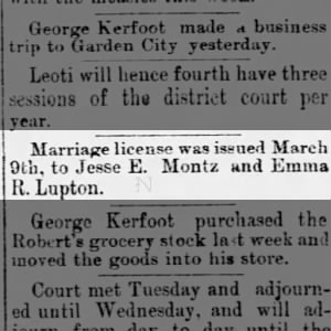 Marriage of Montz / Lupton