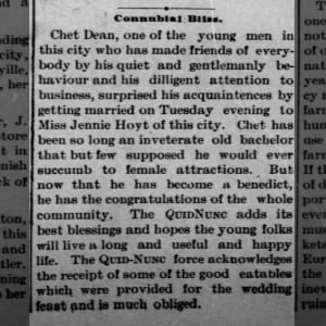 Got Married Tuesday Sept 25, 1888