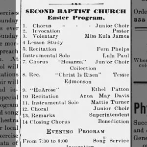 Ethel Patton, April 11, 1903, Easter program, Colored Citizen