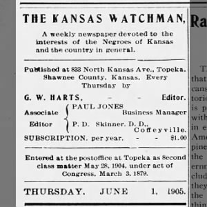 GW Harts Editor Kansas 1905