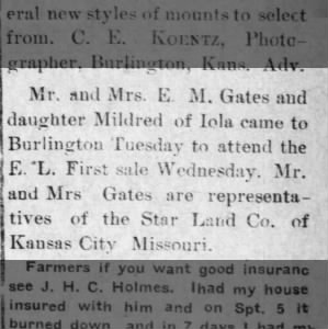 Burlington Independent Burlington, Kansas · Friday, November 29, 1912 People You Know