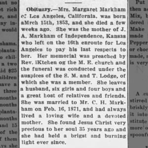 Obituary for Margaret Markh