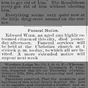 Notice of Ed Winn's death