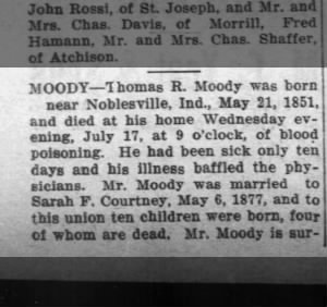 Obituary for Thomas R. MOODY