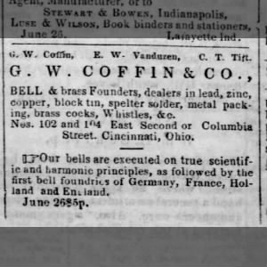 G.W.Coffin & Co., bell and brass founders (advt.)
