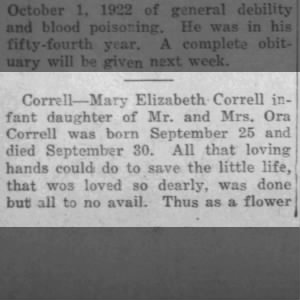 Mary E Correll obit part 1.