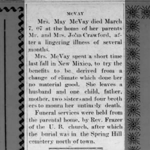 1907 03 15 May Crawford McVay obit
