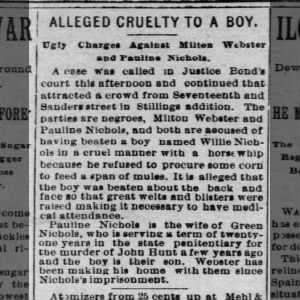 Alleged Cruelty to a Boy - Evening Standard Sat 24 Dec 1898 pg 2