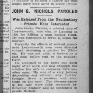 John G Nichols Paroled