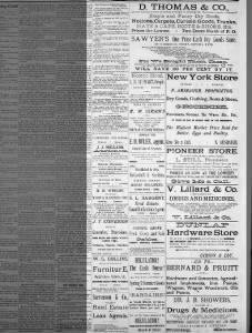 Business Ads in Dunlap Chief March 1882