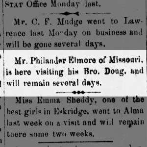 Philander visits Douglas 1884