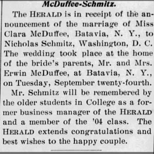 Marriage of McDut Tce / Schmitz