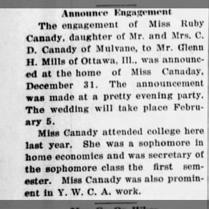 Marriage of Canady / Mills