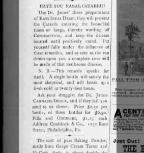 1884 ask your druggist for cannabis indica