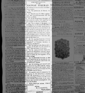 Edward Garvey's Prospectus of the Kansas Freeman