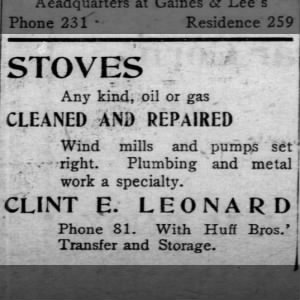 Stove Cleaning Advertisement -1907