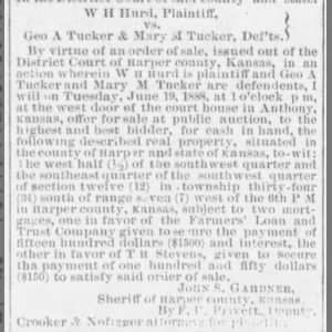 "Anthony Daily Journal" Anthony, Kansas
28 May 1888