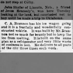 C. A. Brannon Delivers Ice