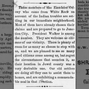 Article from Washington KS 10 Jun 1869