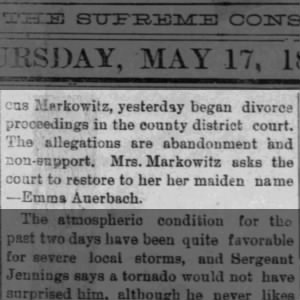 Auerbach Markowitz divorce
