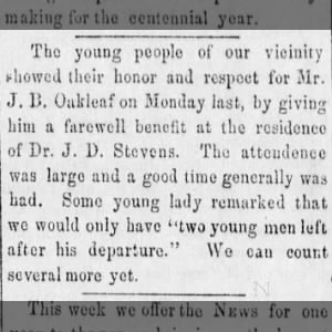 Dr. Joseph Deweese Stevens, MD - hosts party