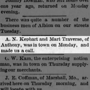 1883 09 15 Kephart visits Danville The Danville Courant Sat Pg 5
