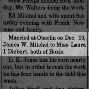 Marriage of Deibert / Mitchell