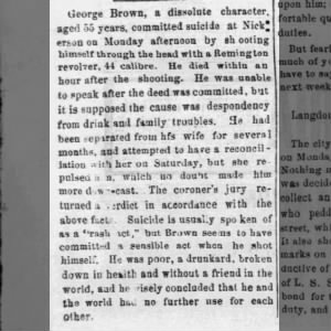 George Brown dead by suicide