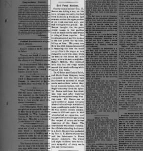 Geo. R. Dawes accident and death. 3 Feb 1910 Cawker City Public Record 