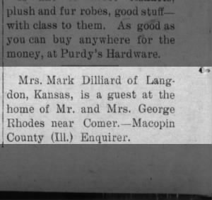 Dilliards visit Macoupin County IL