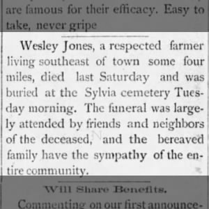 Obituary for Wesley Jones