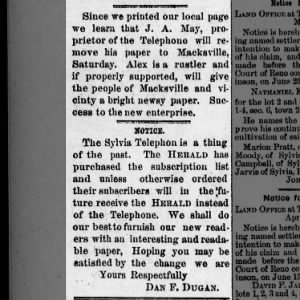 Sylvia Telephone becomes Macksville Telephone