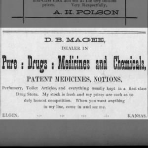 D.B. MAGEE  Drug store owner.