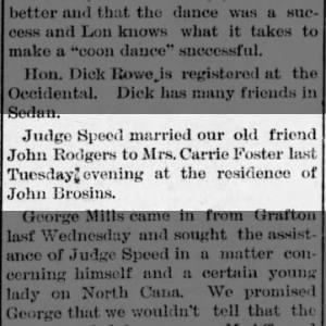 John Rodgers married Carrie Foster