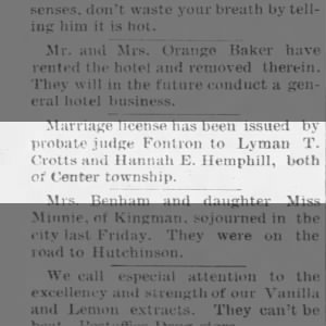 Marriage of Crotts / Hemphill