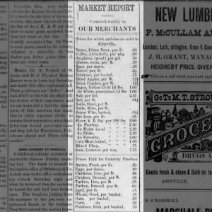 prices of items 1886