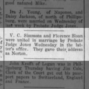 V. C. Simmons marriage
