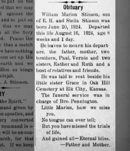 Obituary for William Marion Stinson