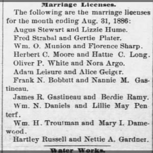 Marriage of Stewart / Hume