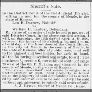 William Lanfear Sheriff's Sale