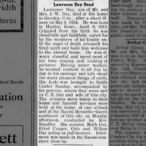 Lawrence Day Obituary