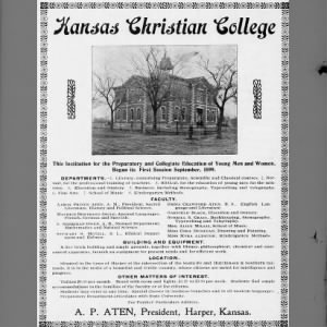 Kansas Christian College in Harper 1899