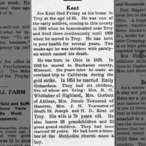 Obituary for Kent Joe Kent